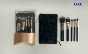 8355 -5pc make up brush set w/cosmetic bag