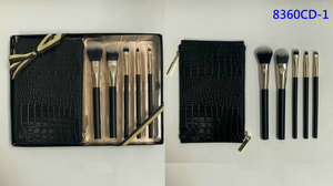 8360CD-1 5-pc make up brush set w/cosmetic bag