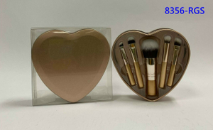 8356-RGS 5-pc make up brush set w/tin box