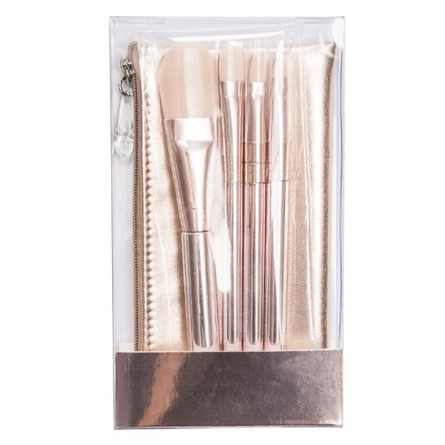 2682 4-pc make up brush w/ cosmetic bag set